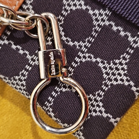 Kate Spade Stevie Noel Design Nylon Leather Wristlet/Coin Purse w/Key Fob EUC - Picture 4 of 9